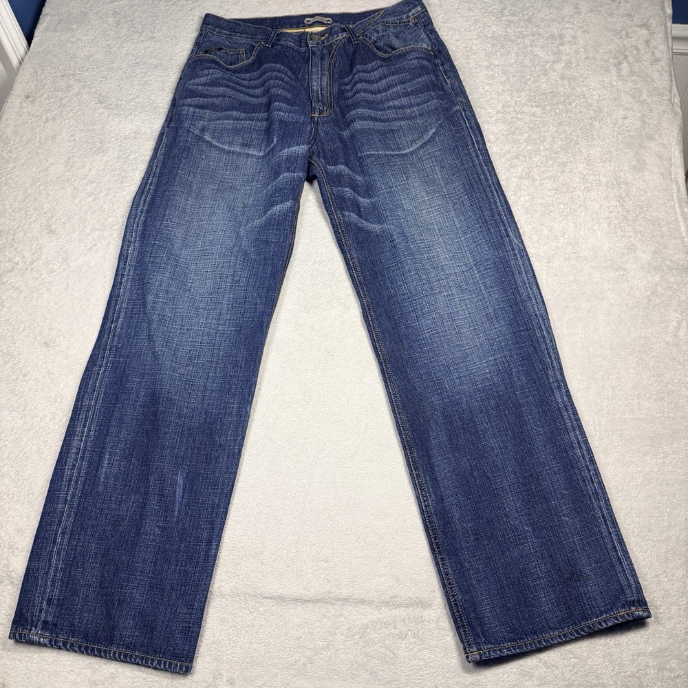 G Unit Jeans Mens 36x34 Blue Denim Straight Leg Relaxed Fit Hip Hop Urban Y2K